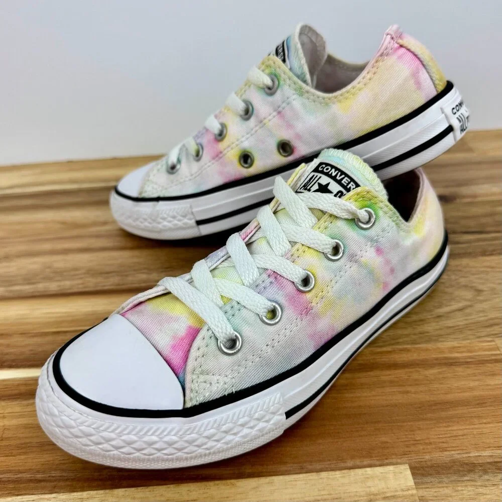Converse Chuck Taylor All Star Low Top‎ Pastel Tie Dye Sneakers Youth 1 Rainbow